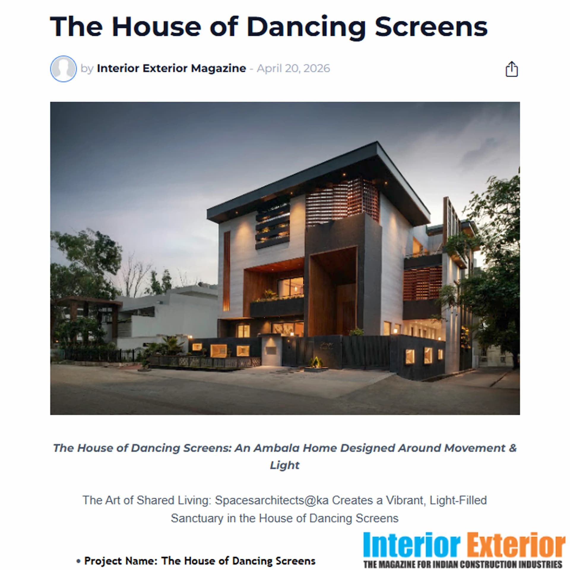 The House of Dancing Screens