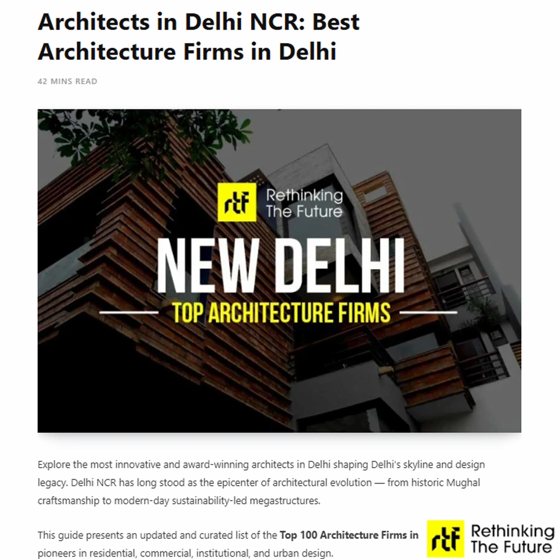 Best Architectural firm in Delhi
